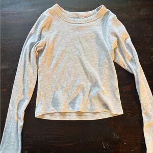H&M Divided Ribbed Light Gray Top